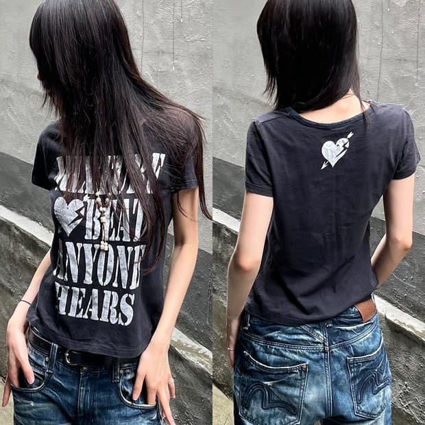 CORNFLAKE Broken Heart Print Tee