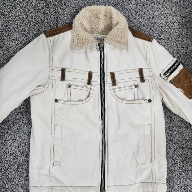 라이더 감성 빈티지 퍼카라 자켓  M