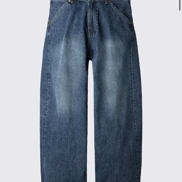 와이드 커브진 워시드 블루 5사이즈