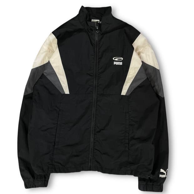 푸마 블랙 삼색컬러 바람막이 자켓 S