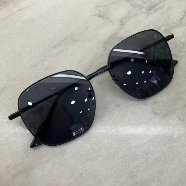 JW EYEWEAR 블랙 와이드 웰링턴 메탈테 선글라스