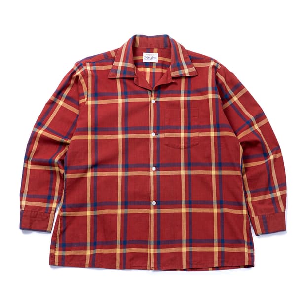 60s Arrow King Loop Collar Check Shirt 
