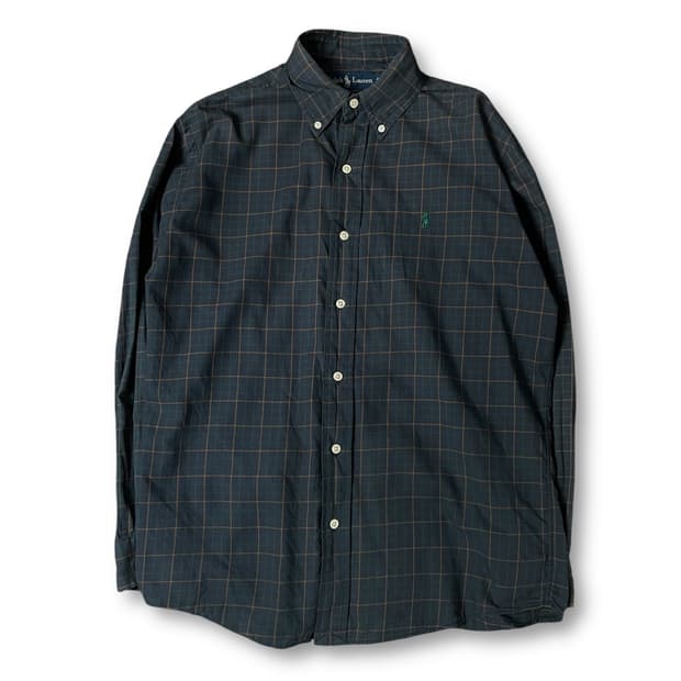 폴로랄프로렌 그린 체크 긴팔 셔츠 S