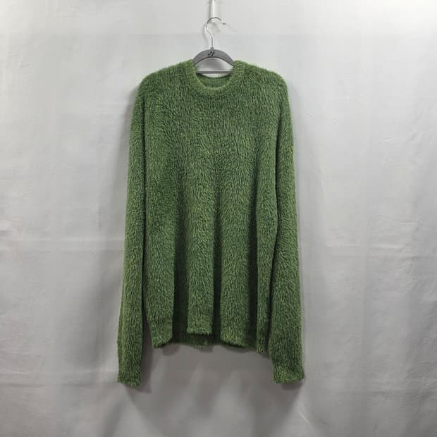 0144 노메뉴얼 NOMANUAL 퍼 니트 L / 그린 / 23FW