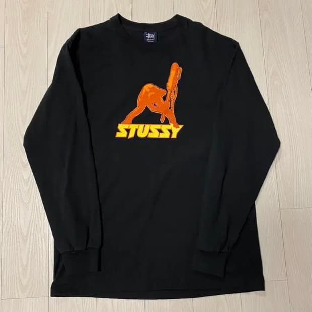 (M 레어) 스투시 90s USA제 런던콜링 롱슬리브 티셔츠