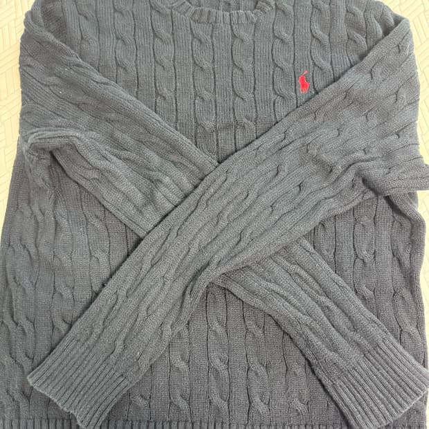 폴로 꽈배기 니트