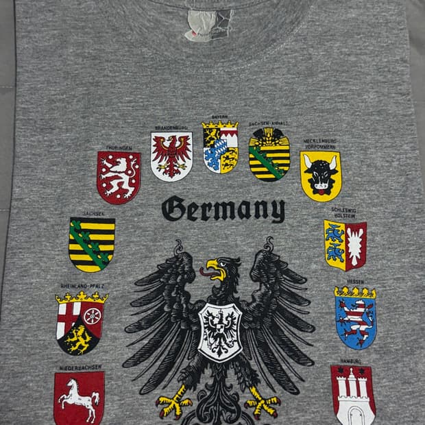 빈티지 Germany 독일 문장 그래픽 반팔 티셔츠