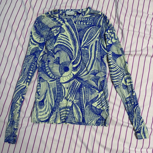 Dries Van Noten 프린트 탑 S