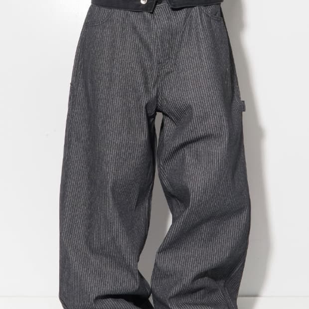 헬름 스트라이프 와이드 팬츠