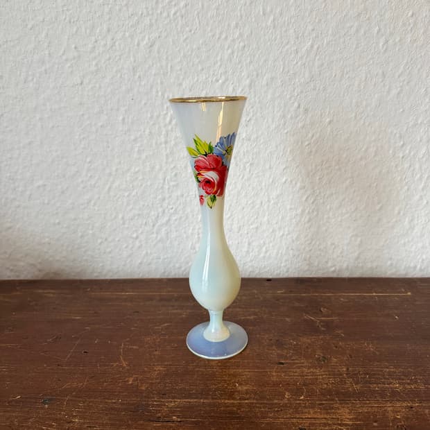 독일)빈티지 플로랄 오팔린 화병