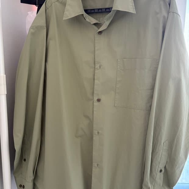 유니클로C 브로드클로스오버사이즈셔츠 그린 M