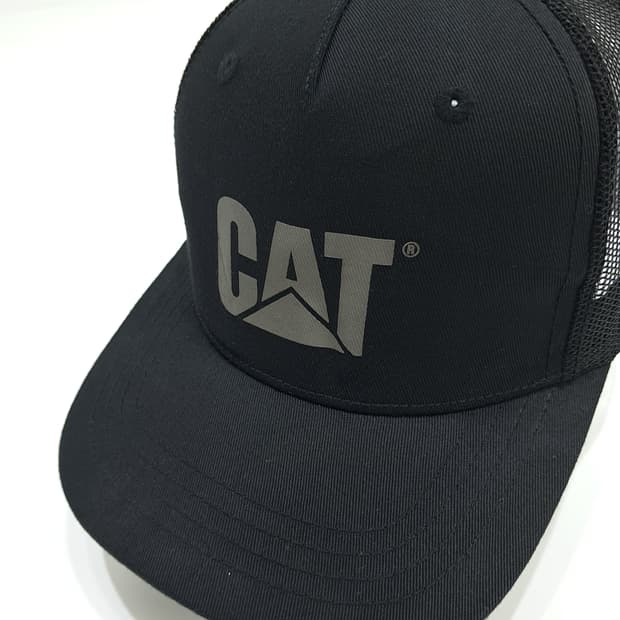 빈티지 CAT 로고 블랙 메쉬 트러커캡 P1782