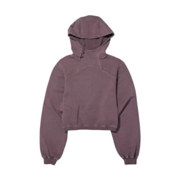 미스치프 사이드 버튼 업 크롭 후드 m