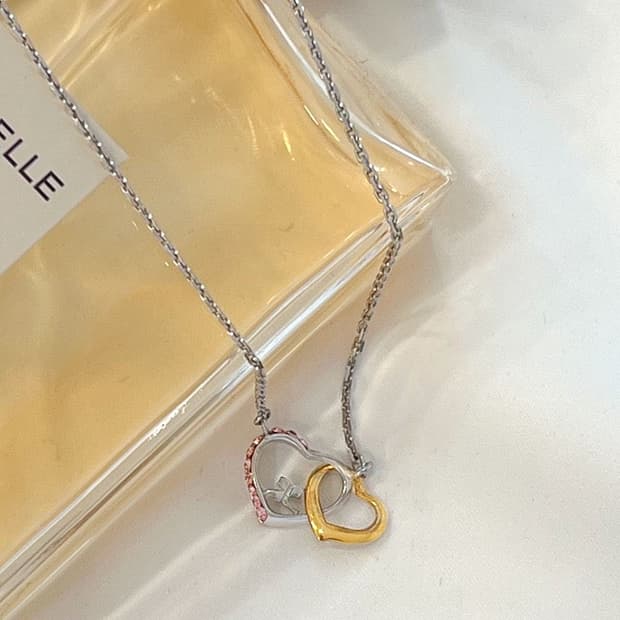 courreges / 쿠레쥬 더블하트 목걸이