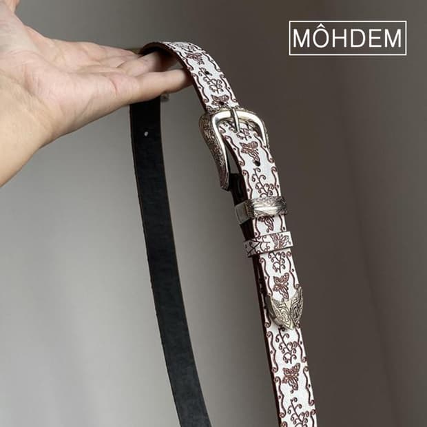 [Unisex]웨스턴 에스닉 벨트 아이보리