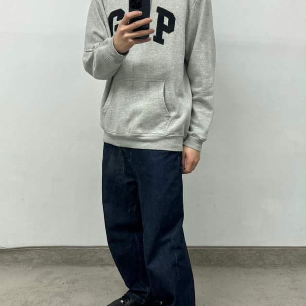 [XL] 갭 빅로고 그레이 후드티 스웻 셔츠