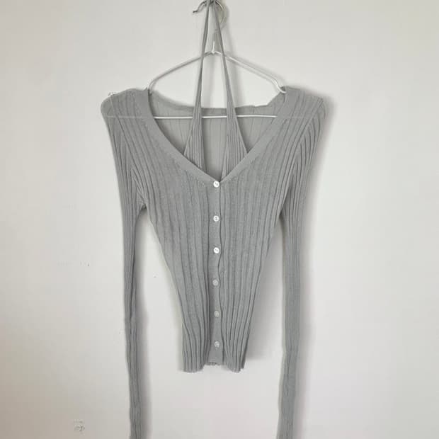 옷속무 홀터 골지가디건