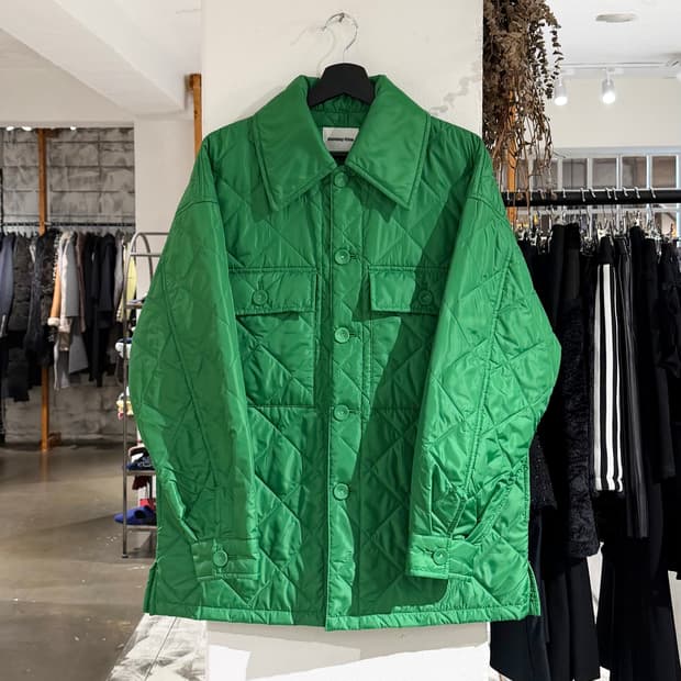 몽키 타임 그린 PE TFT  퀼티드 셔츠 자켓
