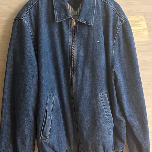 타미힐피거 데님 블루종 자켓 M