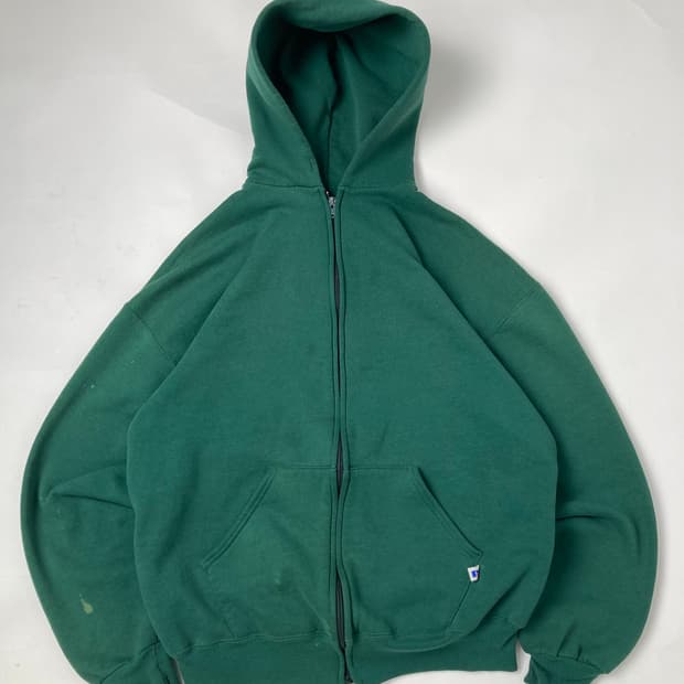 90s Russell Zip Up Hoodie (green)