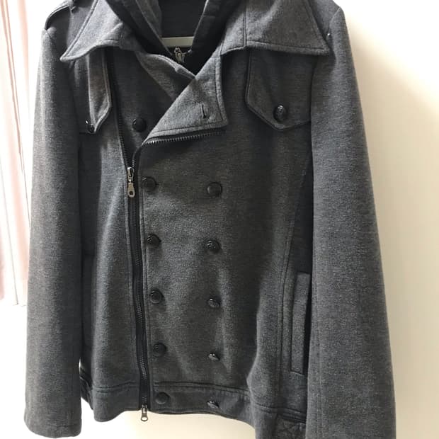 사선지퍼 나폴레옹 후드 코트 자켓