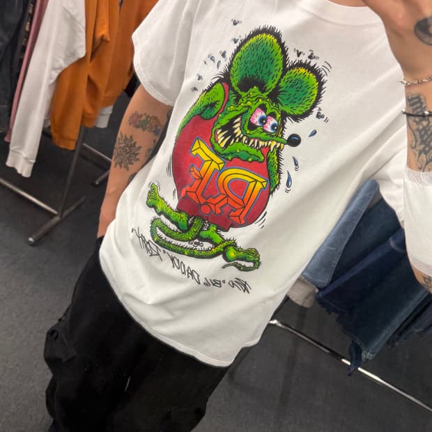 RAT FINK RF 렛 핑크 프린팅 반팔티 L