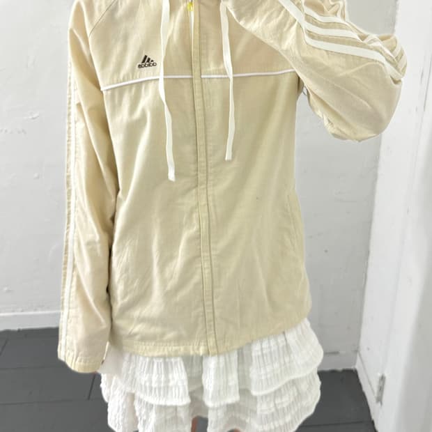 adidas beige hood jacket