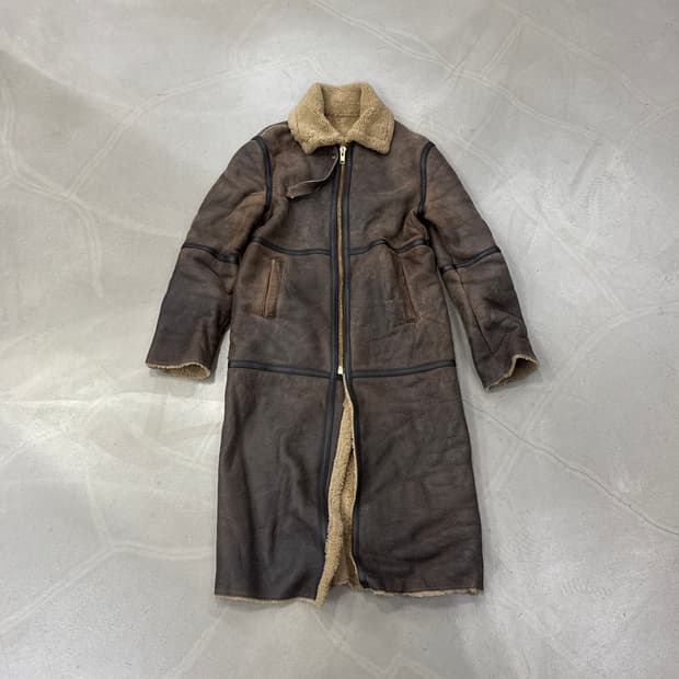 무스탕 롱 코트 