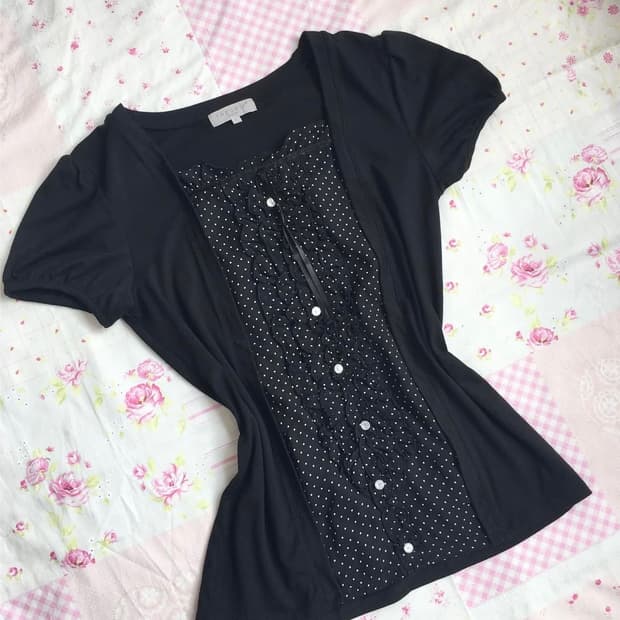 빈티지 로걀 도트 탑