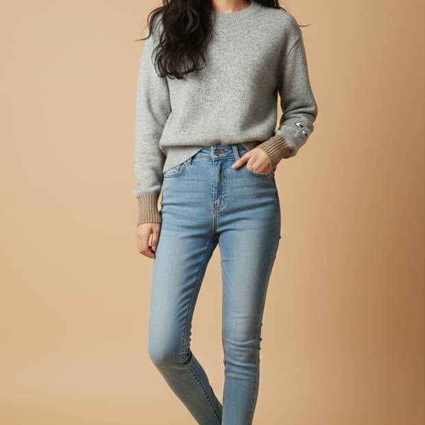 유니클로 x 안야 힌드마치 프리미엄 램스울 크루넥 니트