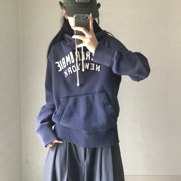 아베크롬비 네이비 후드티
