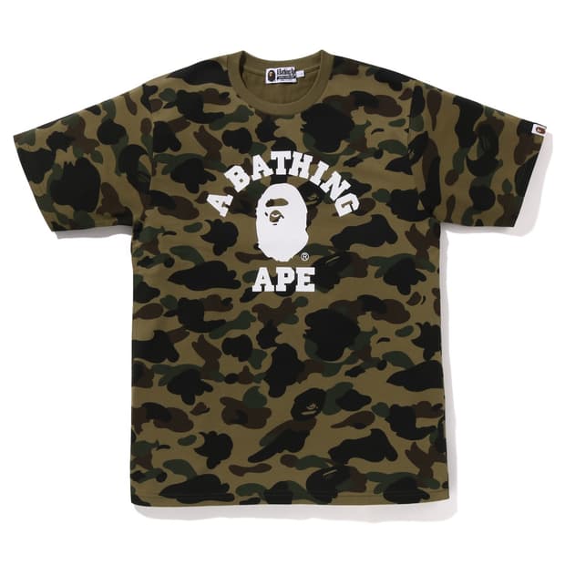 베이프 컬리지 1st 카모 그린 반팔티셔츠 2XL