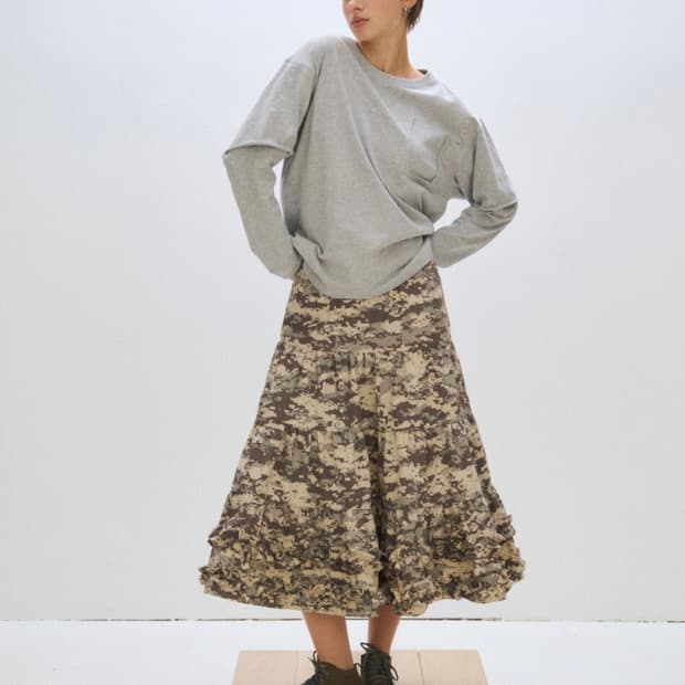 플리즈프로젝트 MIDDLE FRILL SKIRT, DIGITAL CAMO