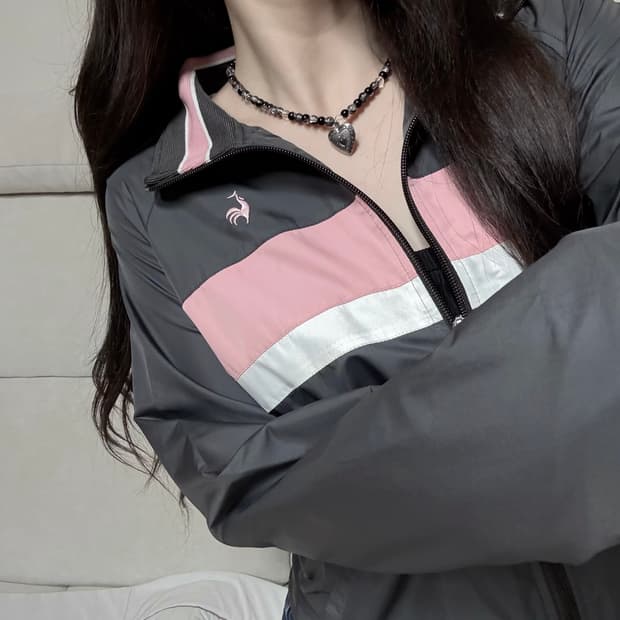 르꼬끄 일본 카키그레이 핑크 바람막이