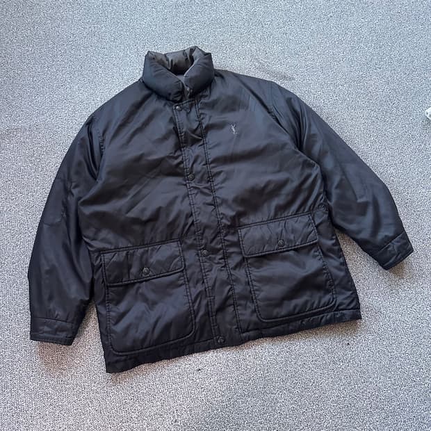 입생로랑 블랙/그레이 양면 패딩