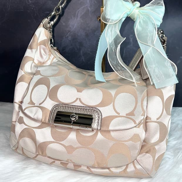 Coach Champagne Satin Hobo Archive