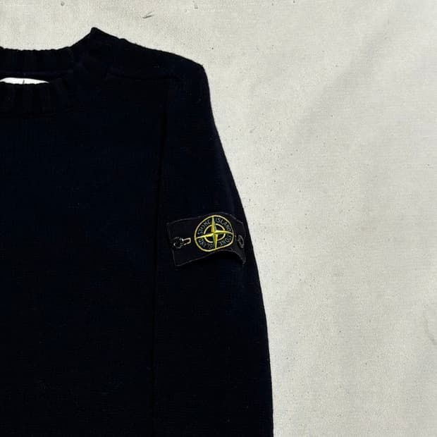 M 스톤아일랜드 여성용 네이비 코튼 니트