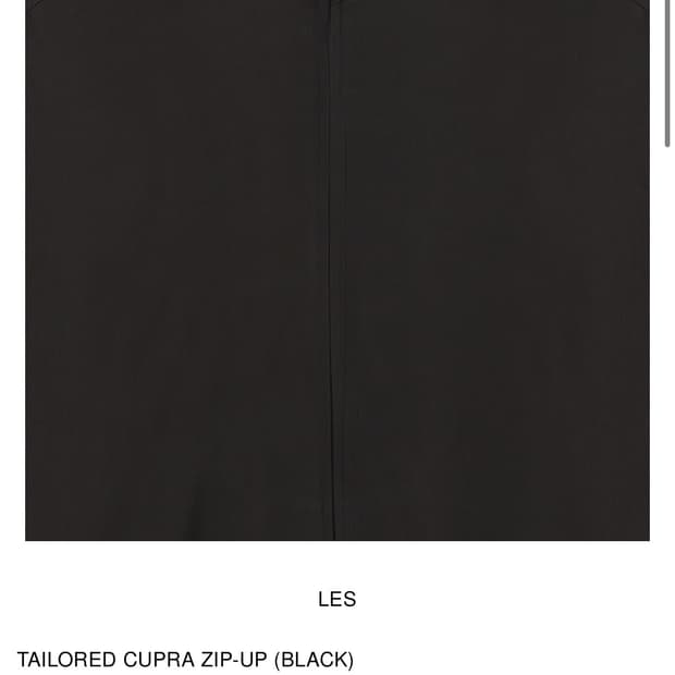 구매) les TAILORED CUPRA ZIP-UP (BLACK)