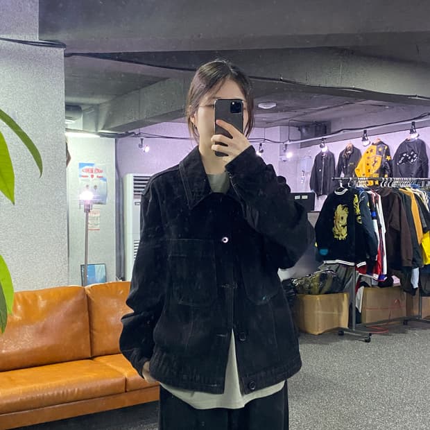 인사일런스 투포켓 버튼 데님자켓 B2174