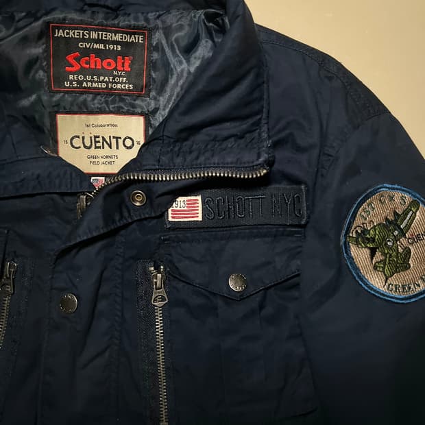 Schott x Cuento 네이비 필드자켓