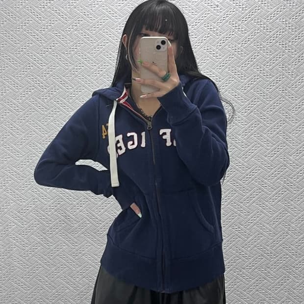 타미힐피거 레트로 빈티지 00's 아치로고 기모 후드집업 M C08981