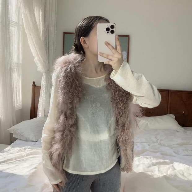 빈티지 토스카나 양털 조끼베스트