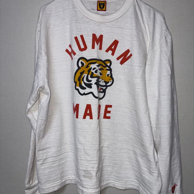 휴먼 메이드 그래픽 롱슬리브 티셔츠 화이트 M