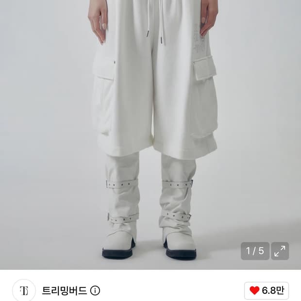 트리밍버드 Sweat Cargo Shorts [ White ]