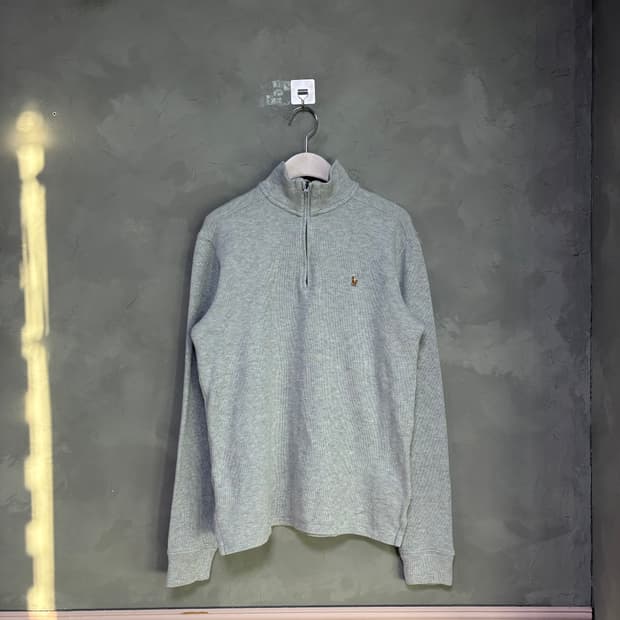 폴로 랄프로렌 니트 반집업 그레이