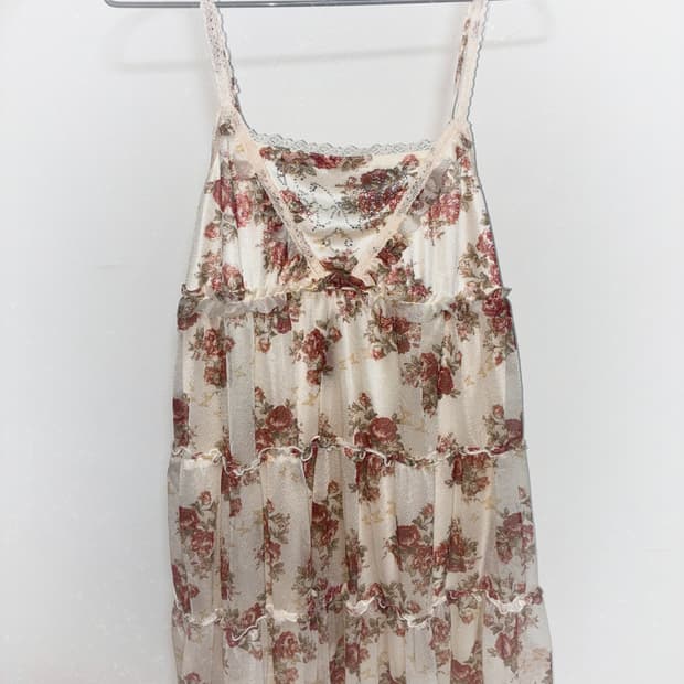 일본 빈티지 백예린 모리걸 로즈 플라워 원피스