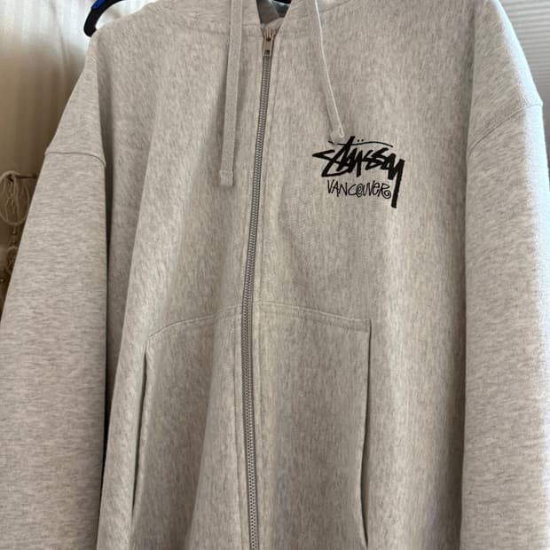 (L)스투시 스탁 밴쿠버 후드집업 애쉬헤더