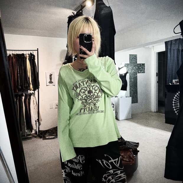 Punk mood skull printing longsleeve