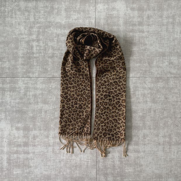 leopard long scarf