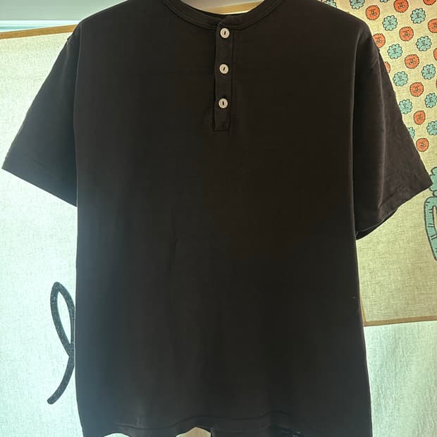 웨어하우스 반팔 헨리넥 블랙 XL